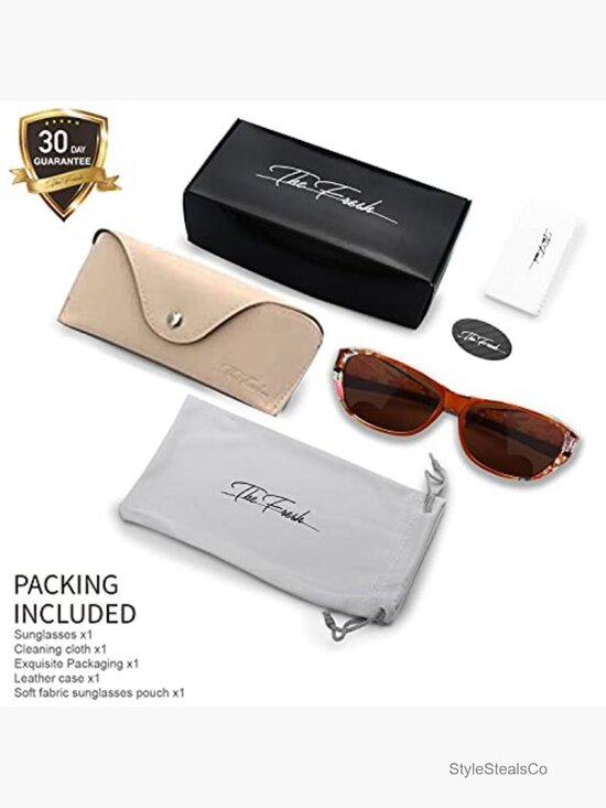 Polarized Wrap Around Shield Sunglasses with Leather Case main image 7